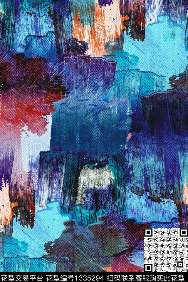 抽象男装家居服户外数码印花华亿平台下载（图片编号: 1335294） - 瓦栏（Walan）