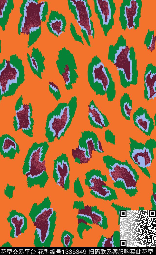 豹纹动物纹大牌风数码印花华亿平台下载（图片编号: 1335349） - 瓦栏（Walan）