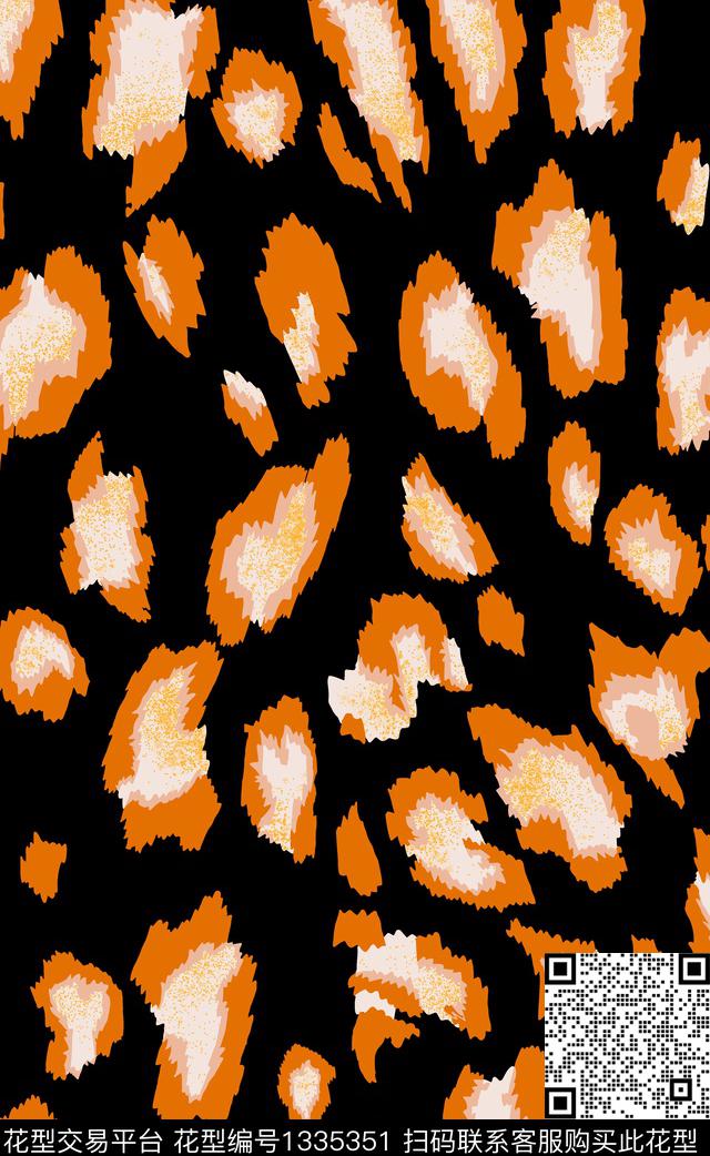 豹纹动物纹大牌风数码印花华亿平台下载（图片编号: 1335351） - 瓦栏（Walan）