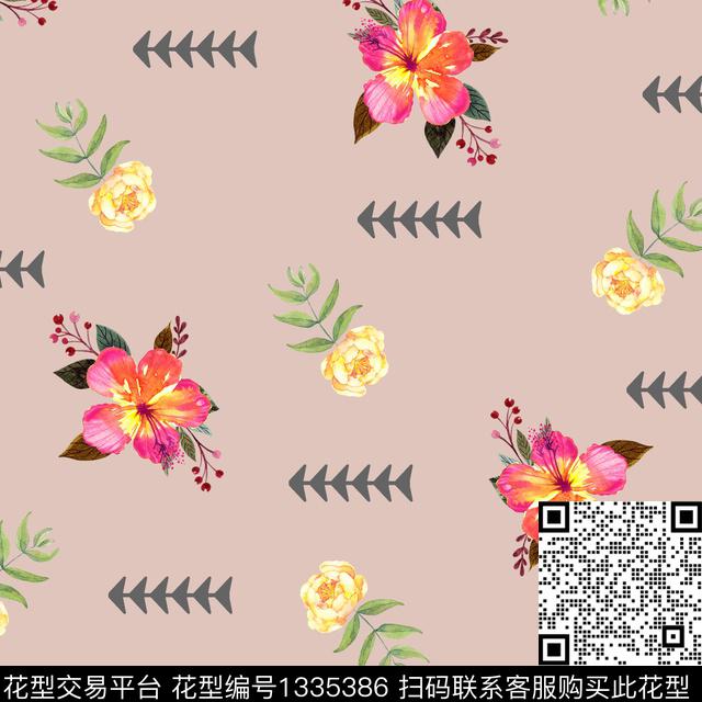 数码华亿平台鲜花花卉数码印花华亿平台下载（图片编号: 1335386） - 瓦栏（Walan）