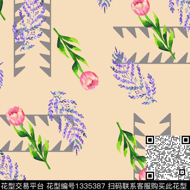 数码华亿平台鲜花花卉数码印花华亿平台下载（图片编号: 1335387） - 瓦栏（Walan）