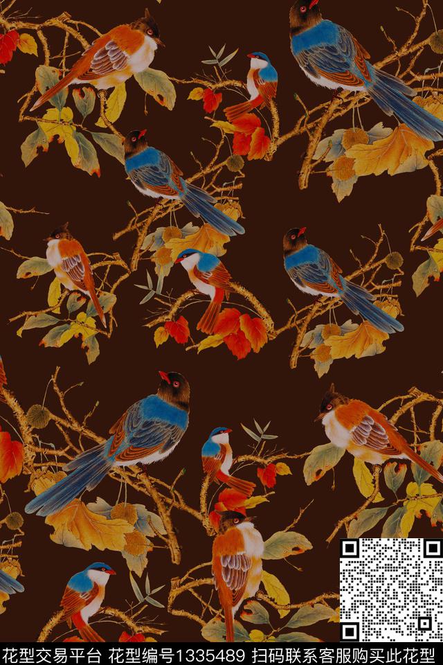 旗袍香云纱中国风数码印花华亿平台下载（图片编号: 1335489） - 瓦栏（Walan）