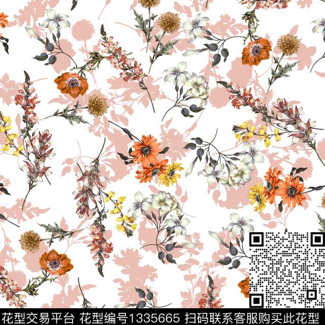 数码华亿平台大牌风小清新数码印花华亿平台下载（图片编号: 1335665） - 瓦栏（Walan）