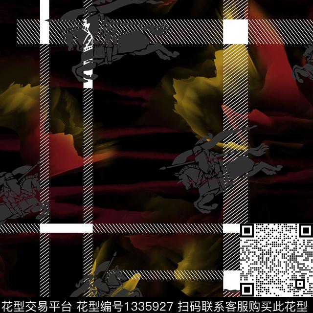 格子男装大牌风数码印花华亿平台下载（图片编号: 1335927） - 瓦栏（Walan）