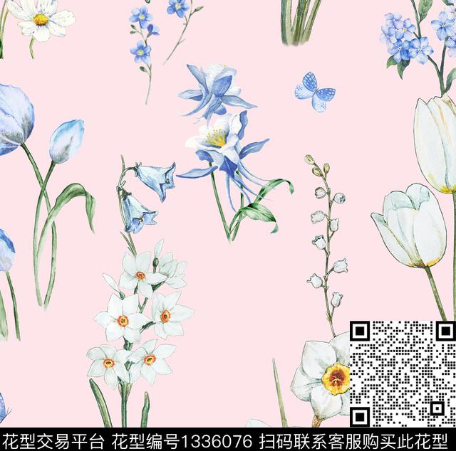 花卉春夏华亿平台数码印花华亿平台下载（图片编号: 1336076） - 瓦栏（Walan）