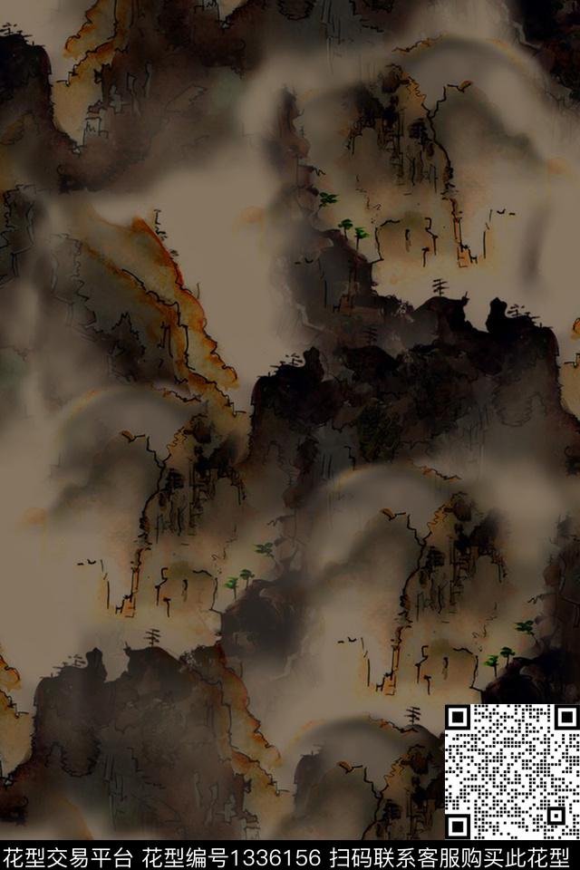 旗袍香云纱中国风数码印花华亿平台下载（图片编号: 1336156） - 瓦栏（Walan）