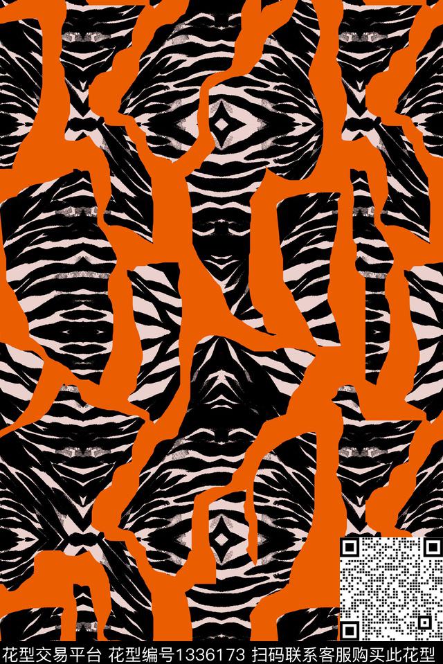 豹纹几何大牌风数码印花华亿平台下载（图片编号: 1336173） - 瓦栏（Walan）