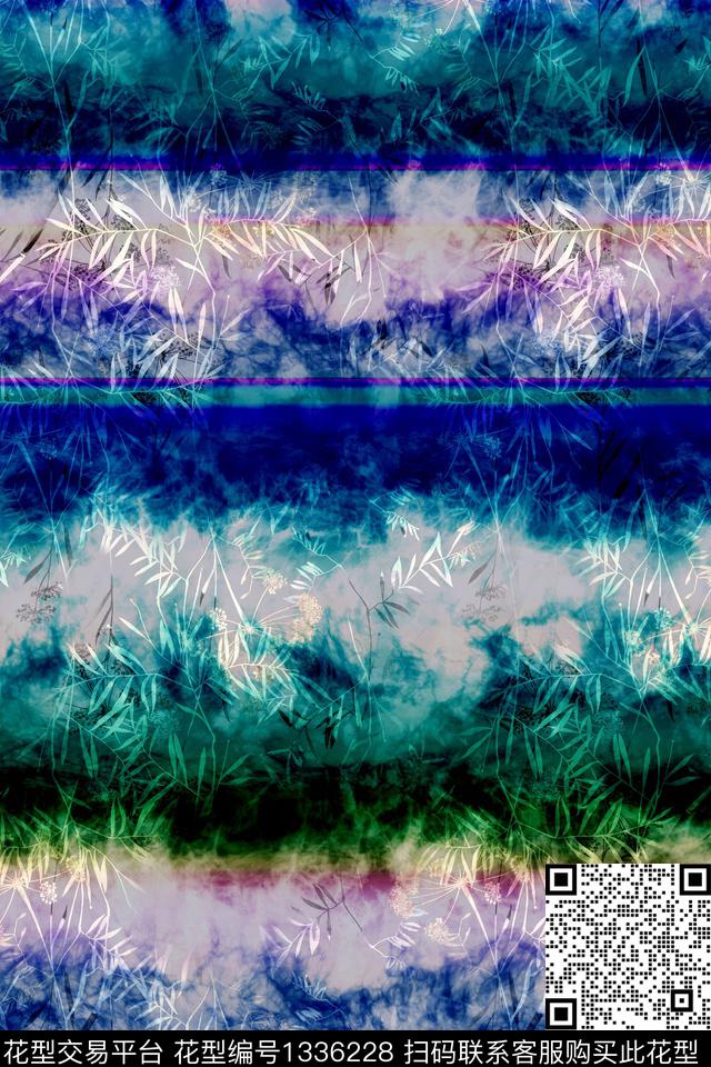 几何花卉抽象数码印花华亿平台下载（图片编号: 1336228） - 瓦栏（Walan）