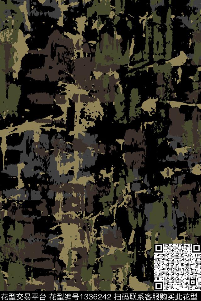 男装迷彩抽象传统印花华亿平台下载（图片编号: 1336242） - 瓦栏（Walan）