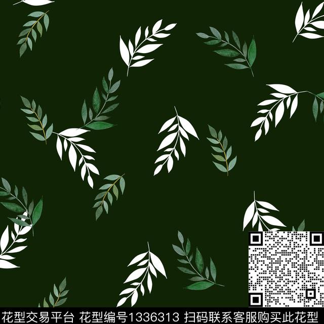 数码华亿平台大牌风绿植树叶数码印花华亿平台下载（图片编号: 1336313） - 瓦栏（Walan）