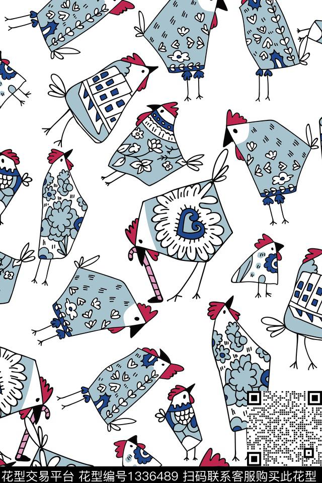 动物公鸡禽传统印花华亿平台下载（图片编号: 1336489） - 瓦栏（Walan）