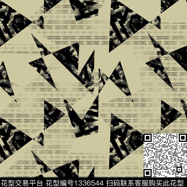 纸印花几何抽象男装传统印花华亿平台下载（图片编号: 1336544） - 瓦栏（Walan）