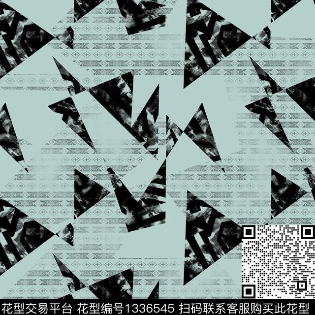 纸印花几何抽象男装传统印花华亿平台下载（图片编号: 1336545） - 瓦栏（Walan）