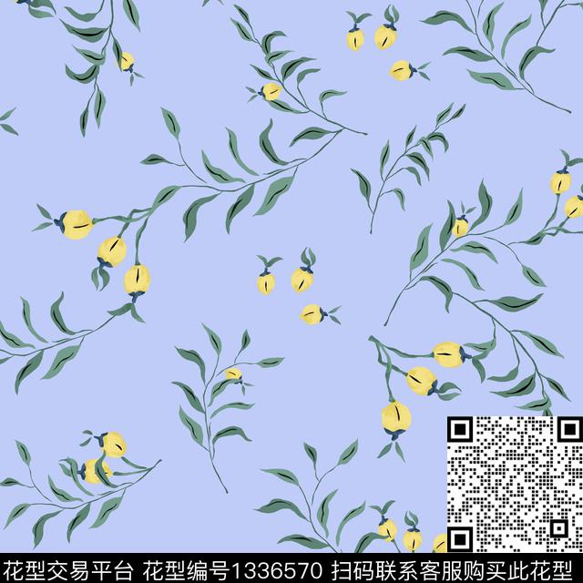 绿植树叶女装花卉传统印花华亿平台下载（图片编号: 1336570） - 瓦栏（Walan）