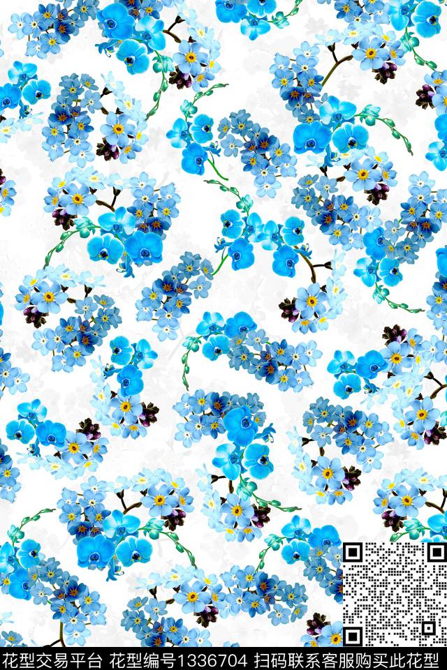 底纹花卉小碎花数码印花华亿平台下载（图片编号: 1336704） - 瓦栏（Walan）