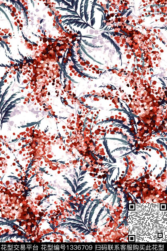 底纹花卉小碎花数码印花华亿平台下载（图片编号: 1336709） - 瓦栏（Walan）