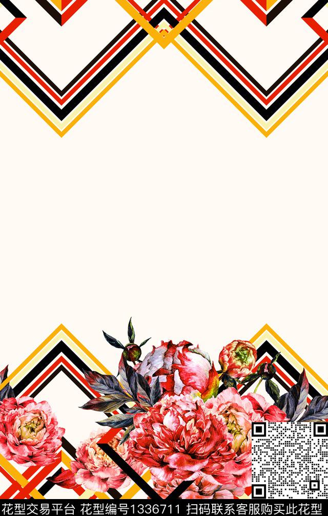 定位花底纹花卉数码印花华亿平台下载（图片编号: 1336711） - 瓦栏（Walan）