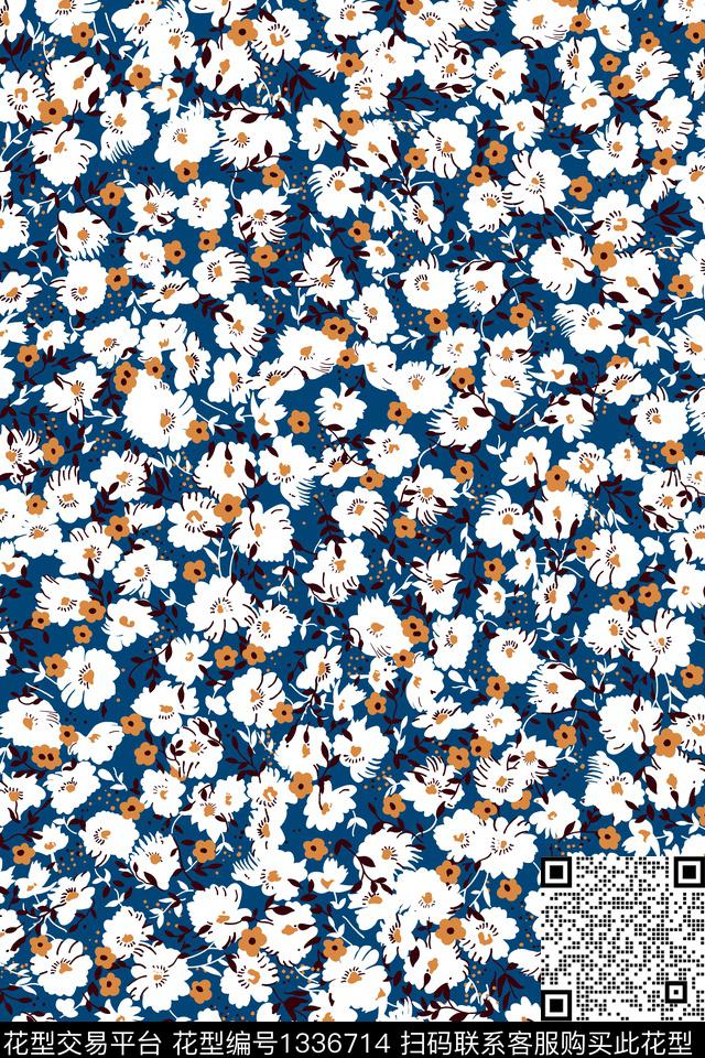 小雏菊传统华亿平台小碎花传统印花华亿平台下载（图片编号: 1336714） - 瓦栏（Walan）