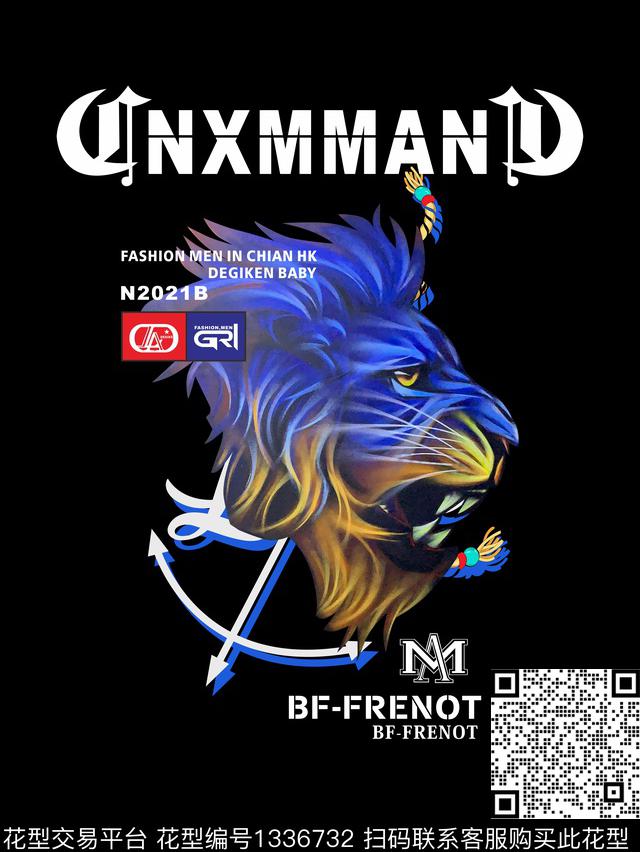 狮子几何潮牌传统印花华亿平台下载（图片编号: 1336732） - 瓦栏（Walan）