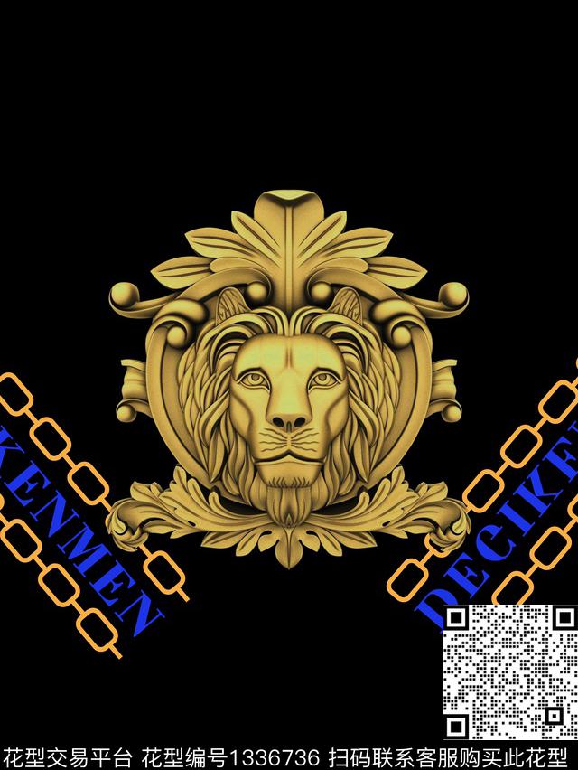 狮子几何潮牌传统印花华亿平台下载（图片编号: 1336736） - 瓦栏（Walan）