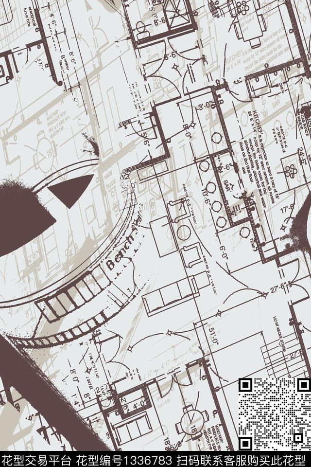 线条男装箱包传统印花华亿平台下载（图片编号: 1336783） - 瓦栏（Walan）