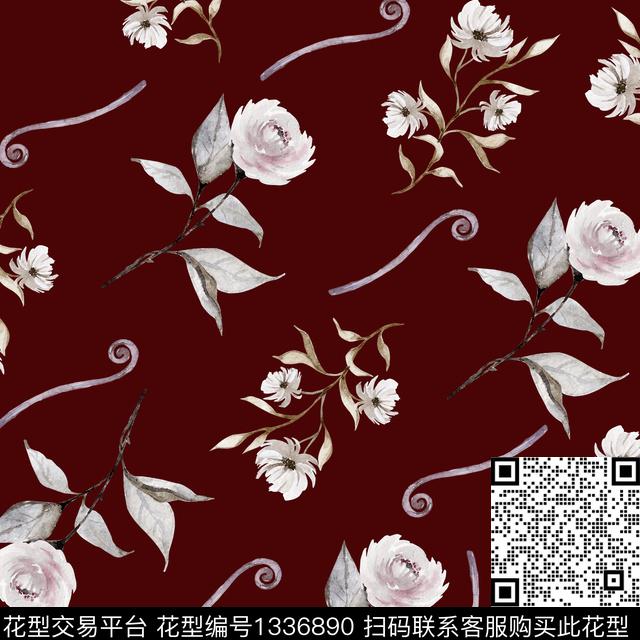 数码华亿平台鲜花花卉数码印花华亿平台下载（图片编号: 1336890） - 瓦栏（Walan）