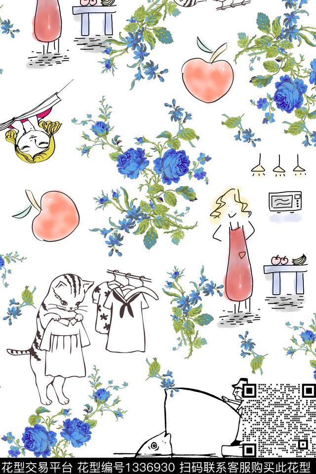 人物动物花卉数码印花华亿平台下载（图片编号: 1336930） - 瓦栏（Walan）