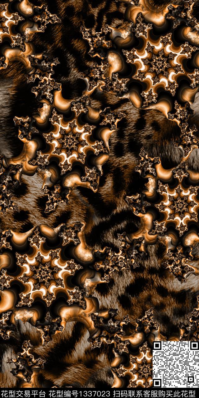 几何动物纹抽象数码印花华亿平台下载（图片编号: 1337023） - 瓦栏（Walan）