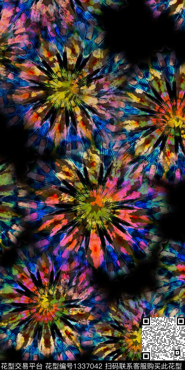 几何大牌风抽象数码印花华亿平台下载（图片编号: 1337042） - 瓦栏（Walan）