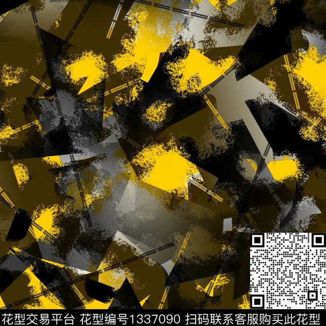 纸印花几何抽象男装传统印花华亿平台下载（图片编号: 1337090） - 瓦栏（Walan）