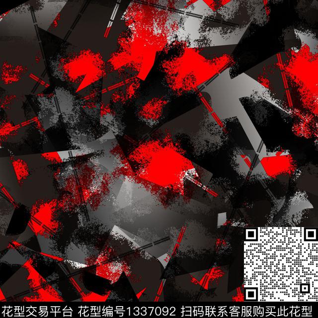 纸印花几何抽象男装传统印花华亿平台下载（图片编号: 1337092） - 瓦栏（Walan）