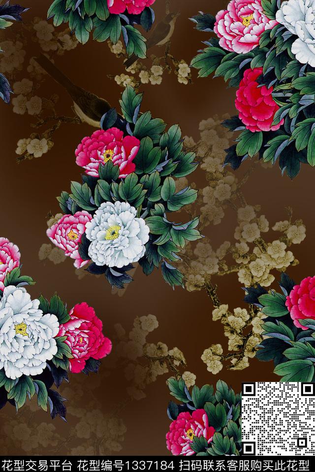 香云纱大牌风艺术数码印花华亿平台下载（图片编号: 1337184） - 瓦栏（Walan）