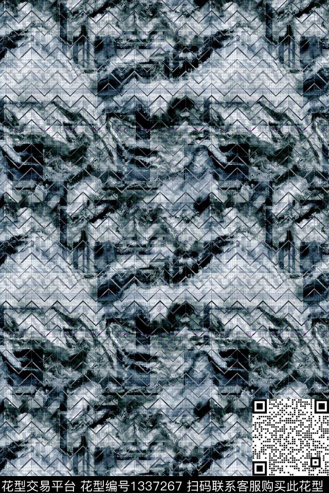 肌理格子几何数码印花华亿平台下载（图片编号: 1337267） - 瓦栏（Walan）
