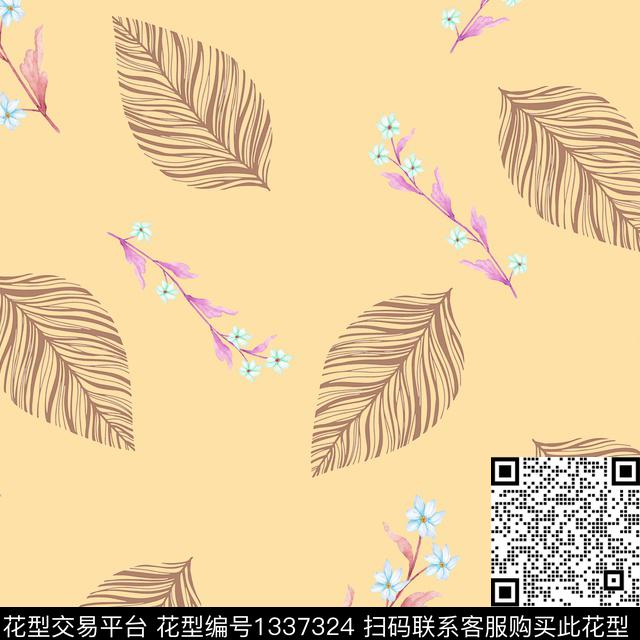 数码华亿平台绿植树叶花卉数码印花华亿平台下载（图片编号: 1337324） - 瓦栏（Walan）