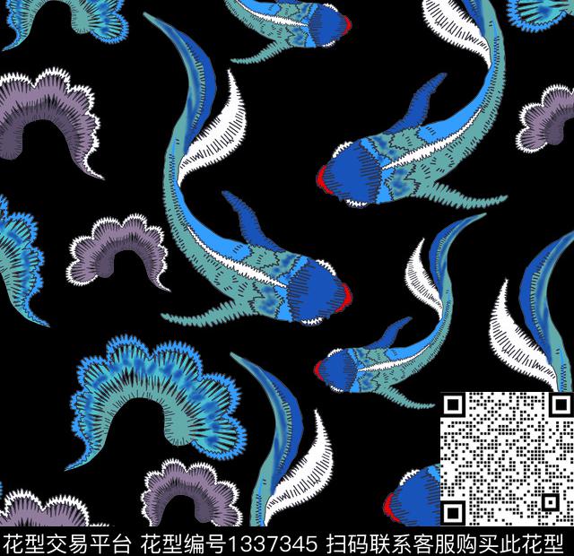 简约祥云男装数码印花华亿平台下载（图片编号: 1337345） - 瓦栏（Walan）