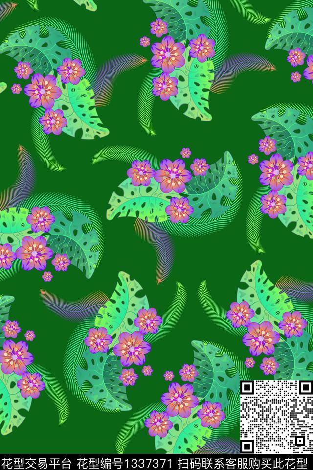 涂鸦民族风复古数码印花华亿平台下载（图片编号: 1337371） - 瓦栏（Walan）