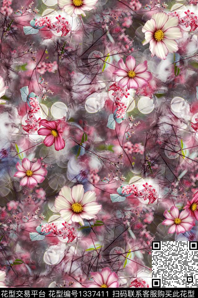 花卉民族风风数码印花华亿平台下载（图片编号: 1337411） - 瓦栏（Walan）