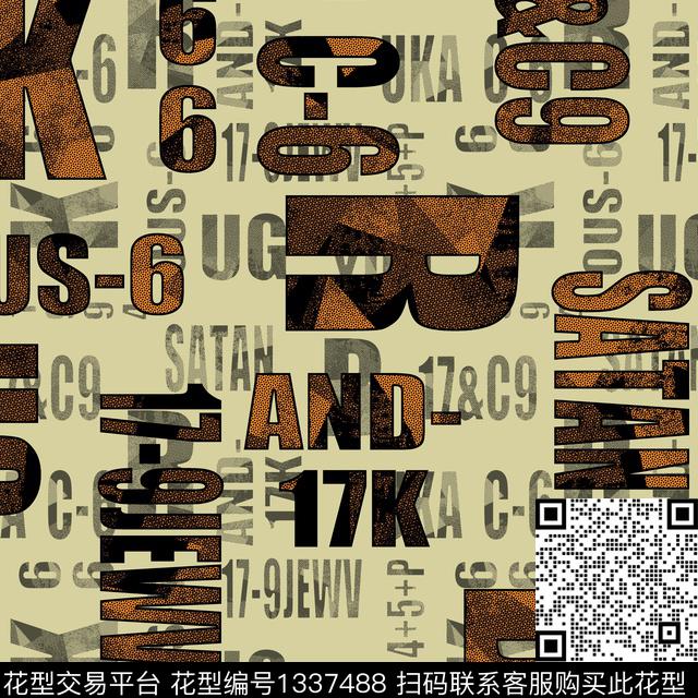 字母纸印花几何传统印花华亿平台下载（图片编号: 1337488） - 瓦栏（Walan）