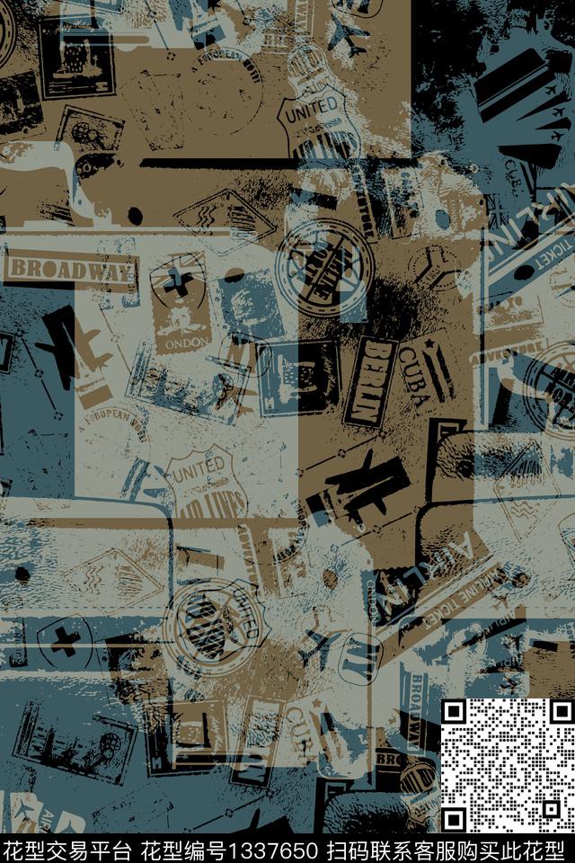 男装抽象配饰传统印花华亿平台下载（图片编号: 1337650） - 瓦栏（Walan）