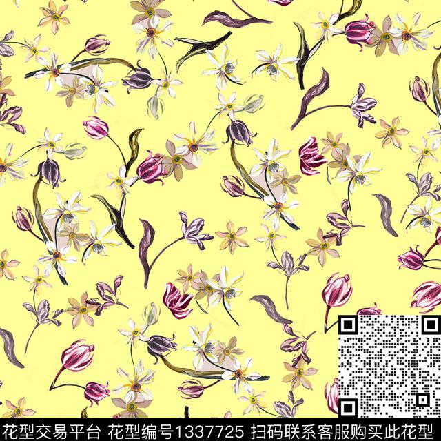 大牌风小清新素雅数码印花华亿平台下载（图片编号: 1337725） - 瓦栏（Walan）