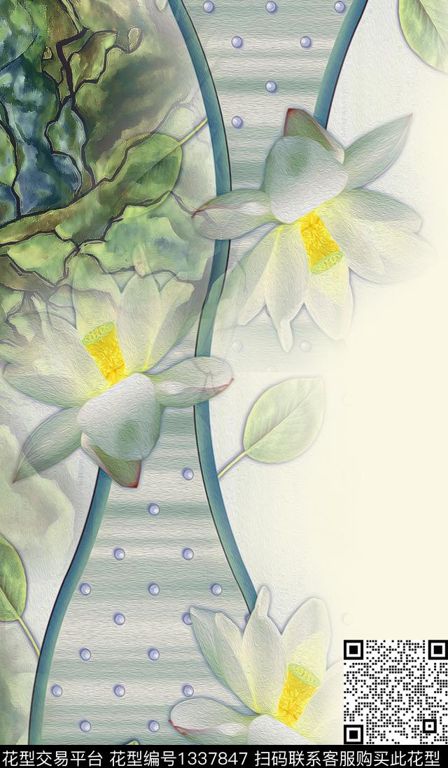 女装定位花花卉大牌风数码印花华亿平台下载（图片编号: 1337847） - 瓦栏（Walan）