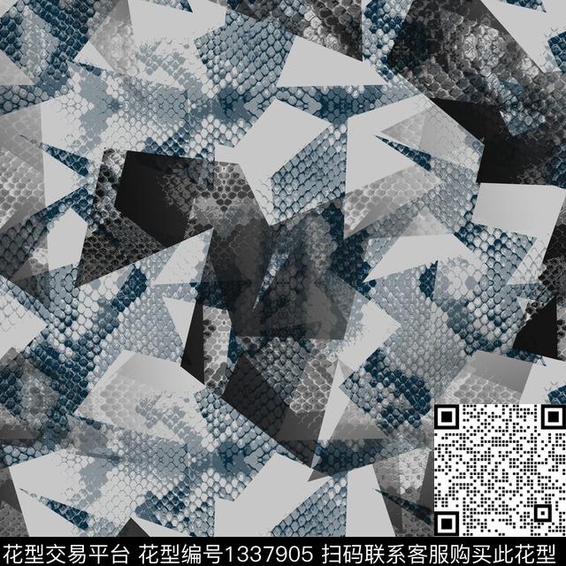 纸印花几何抽象男装传统印花华亿平台下载（图片编号: 1337905） - 瓦栏（Walan）