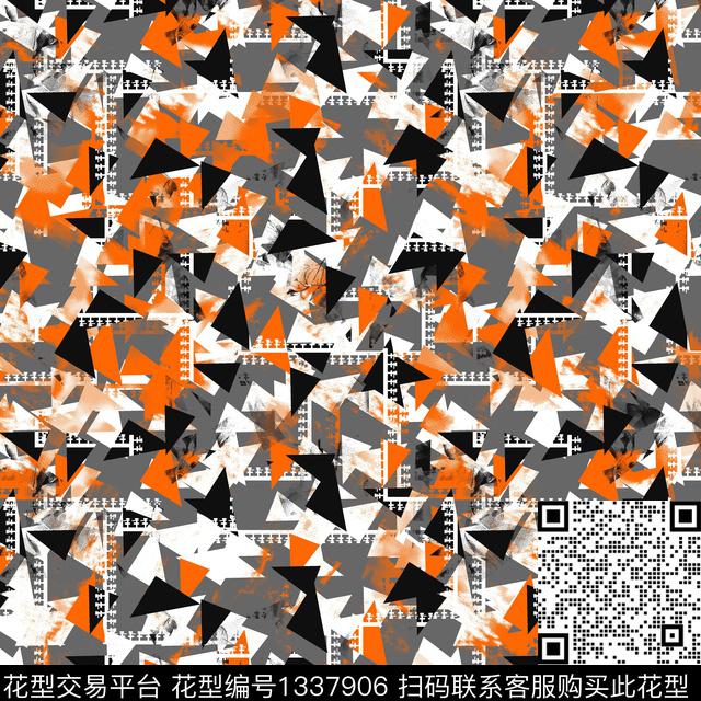 纸印花几何抽象男装传统印花华亿平台下载（图片编号: 1337906） - 瓦栏（Walan）