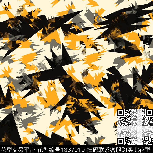 纸印花几何抽象男装传统印花华亿平台下载（图片编号: 1337910） - 瓦栏（Walan）