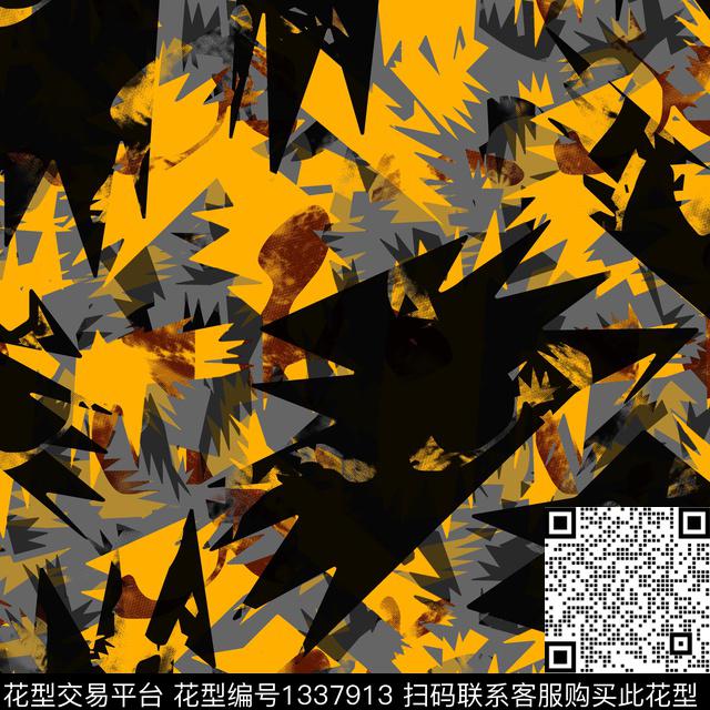 纸印花几何抽象男装传统印花华亿平台下载（图片编号: 1337913） - 瓦栏（Walan）