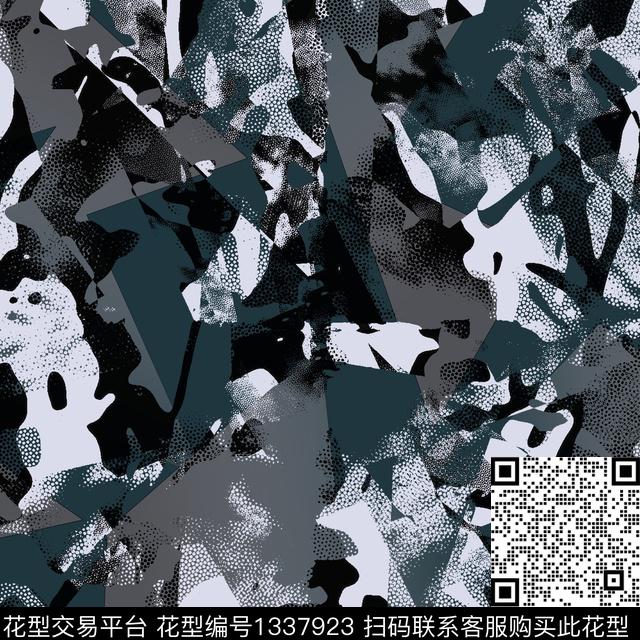 纸印花几何抽象男装传统印花华亿平台下载（图片编号: 1337923） - 瓦栏（Walan）