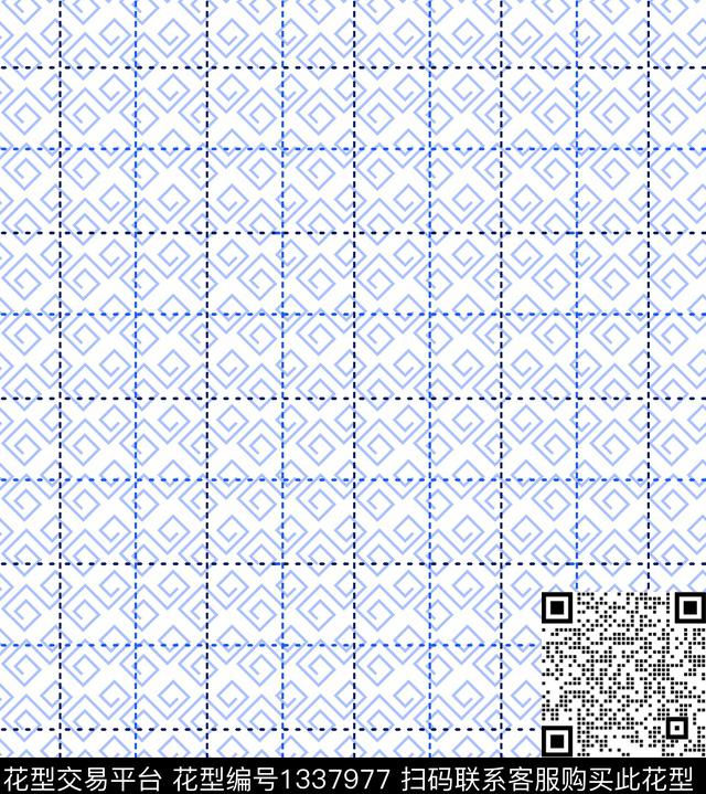 格子几何底纹传统印花华亿平台下载（图片编号: 1337977） - 瓦栏（Walan）