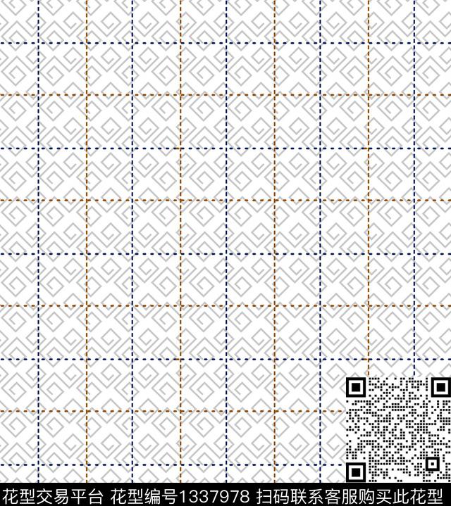 格子几何底纹传统印花华亿平台下载（图片编号: 1337978） - 瓦栏（Walan）