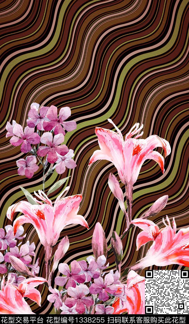 洋阳--定位定位花卉曲线华亿平台数码印花华亿平台下载（图片编号: 1338255） - 瓦栏（Walan）