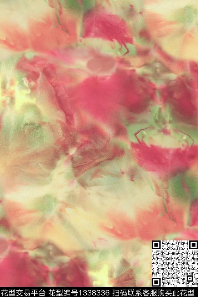 扎染华亿平台抽象艺术数码印花华亿平台下载（图片编号: 1338336） - 瓦栏（Walan）